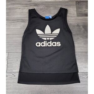 Women's Adidas Trefoil Classic Athletic Logo Tank Top Black Size XS